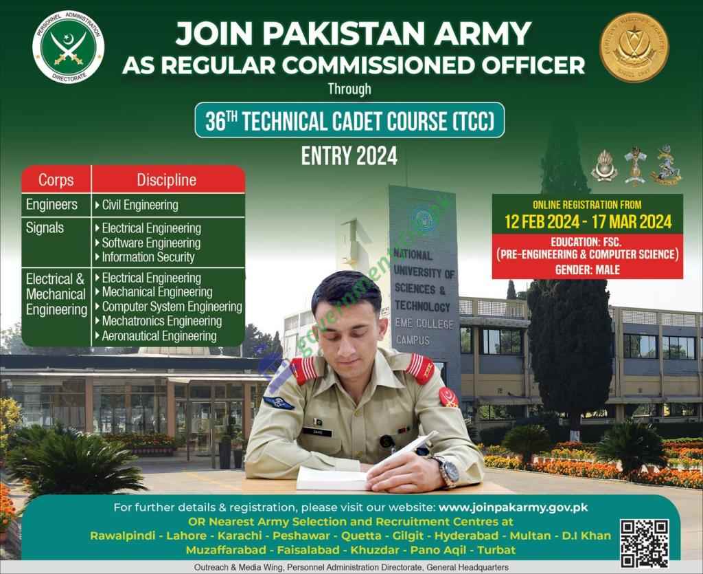 Pakistan Army Jobs 2024| Join As Regular Commission Online